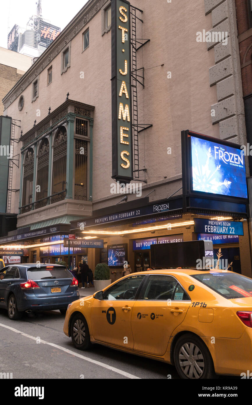 Disney's "Frozen" at the St. James Theatre, Times Square, NYC, USA