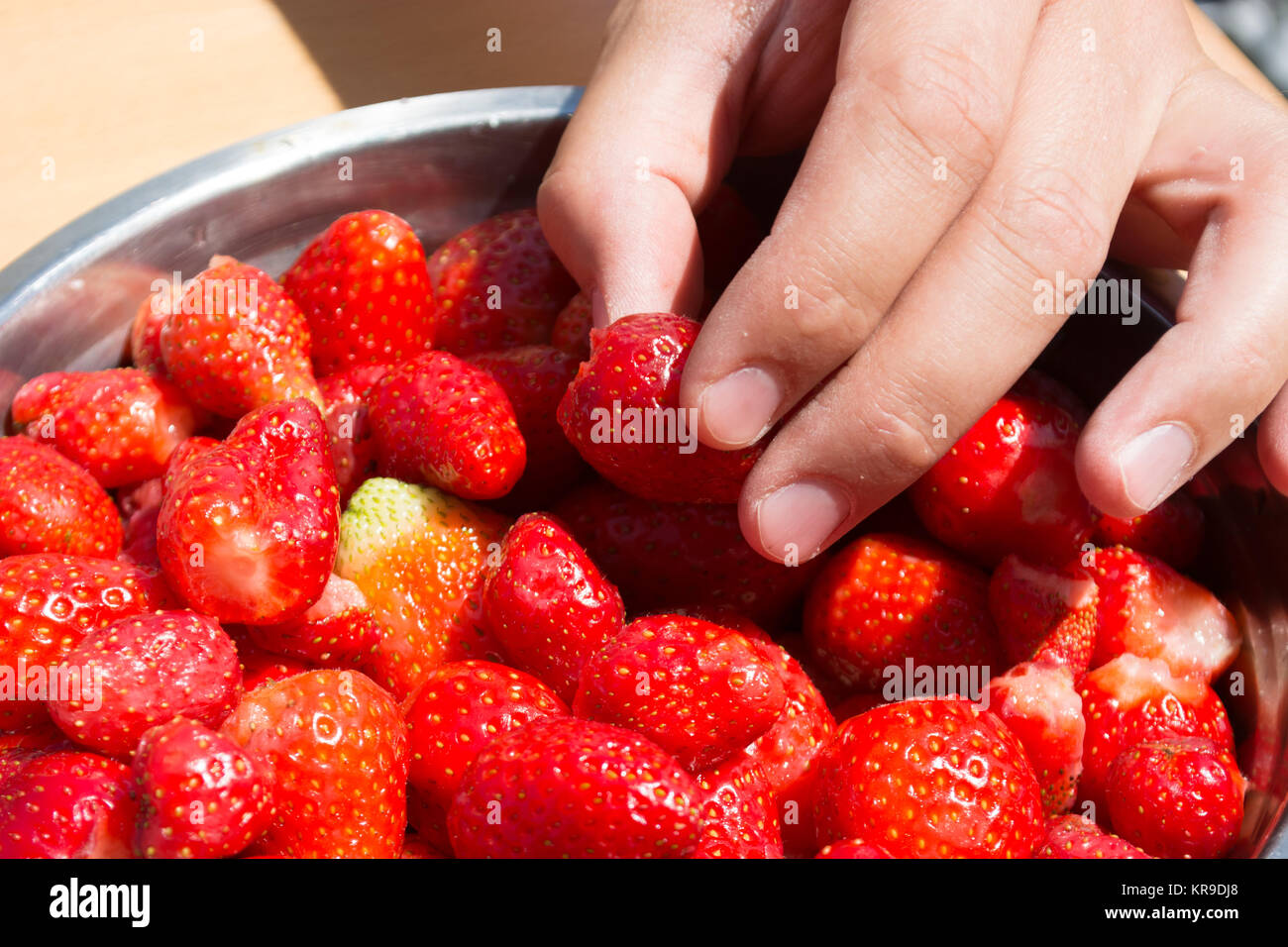 Picking up strawberries Stock Photo - Alamy