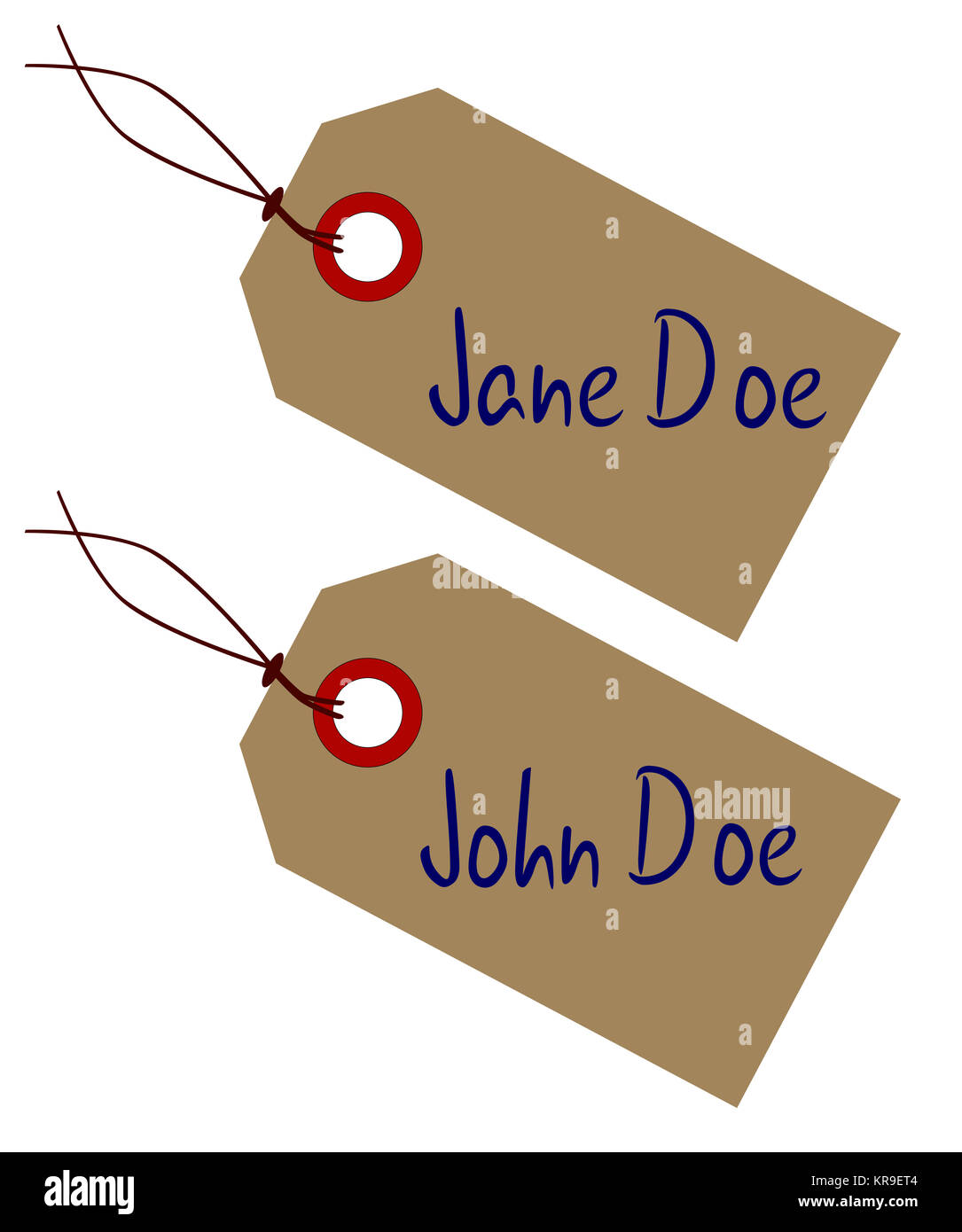Jane And John Doe Tags Stock Photo