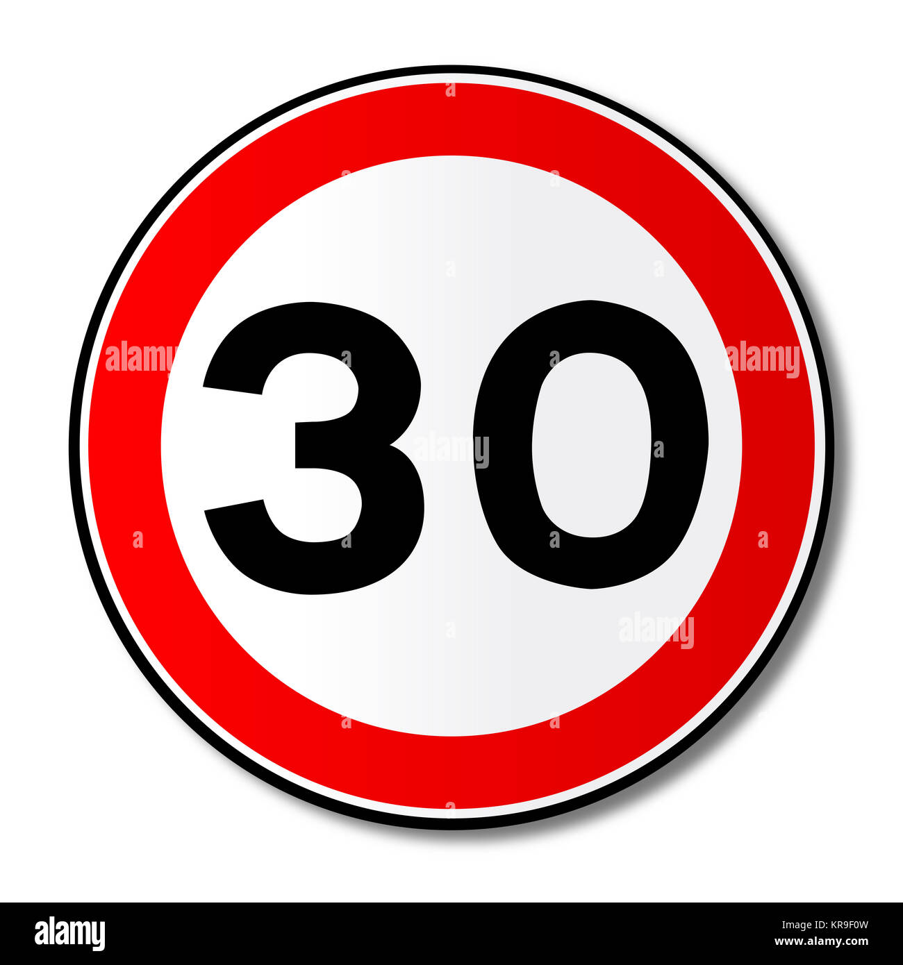 30 MPH Limit Traffic Sign Stock Photo