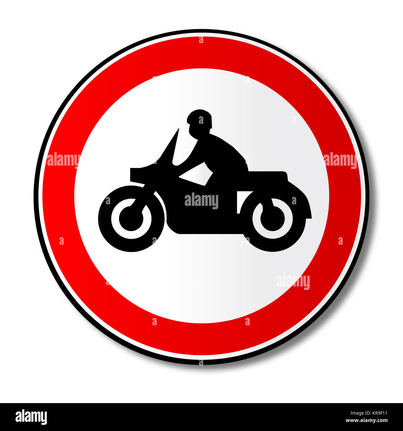 Motorcycle Round Traffic Sign Stock Photo - Alamy