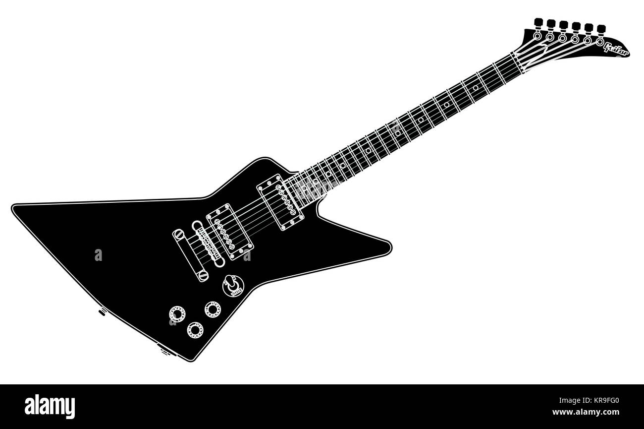 Black And White Guitar Stock Photo Alamy