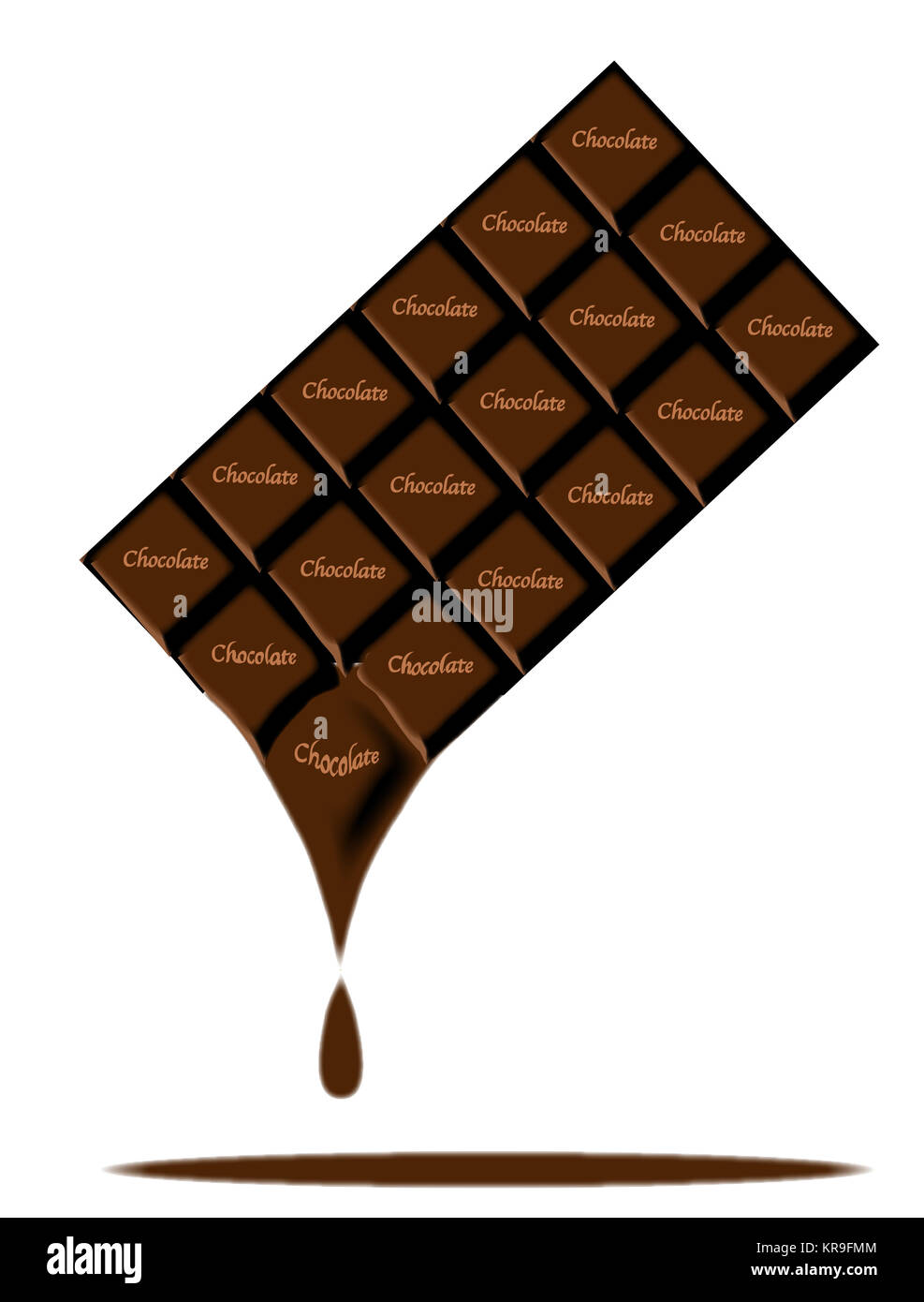 Dark Chocolate Bar Melting Stock Photo Alamy