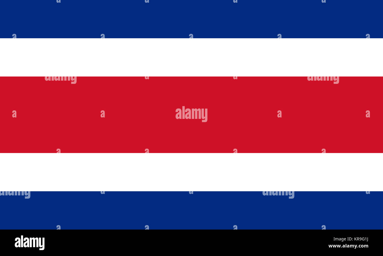 Costa Rican flag in correct proportions and colors Stock Photo Alamy