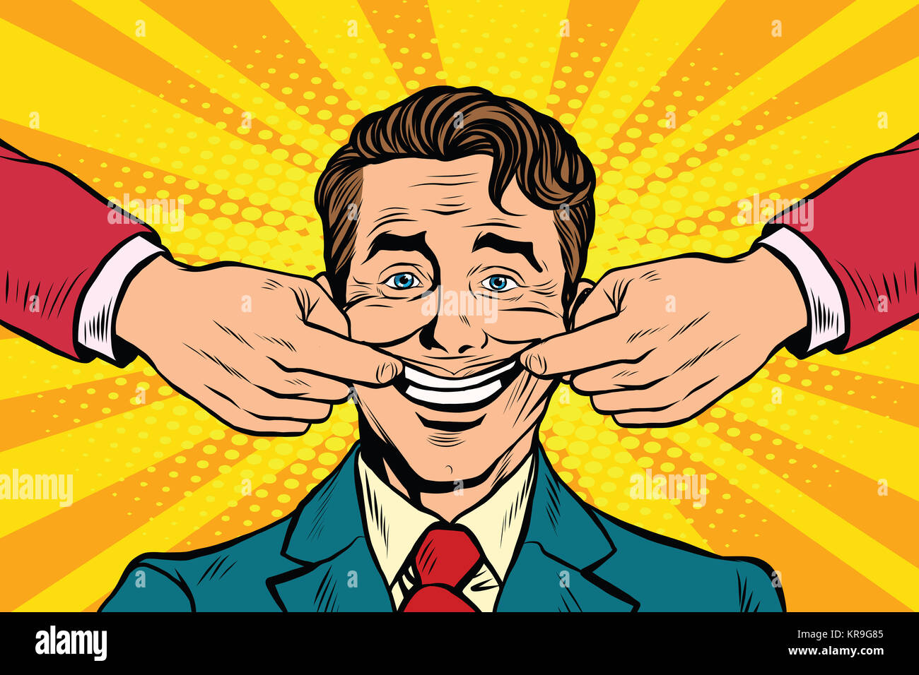 man-forced-to-smile-KR9G85.jpg