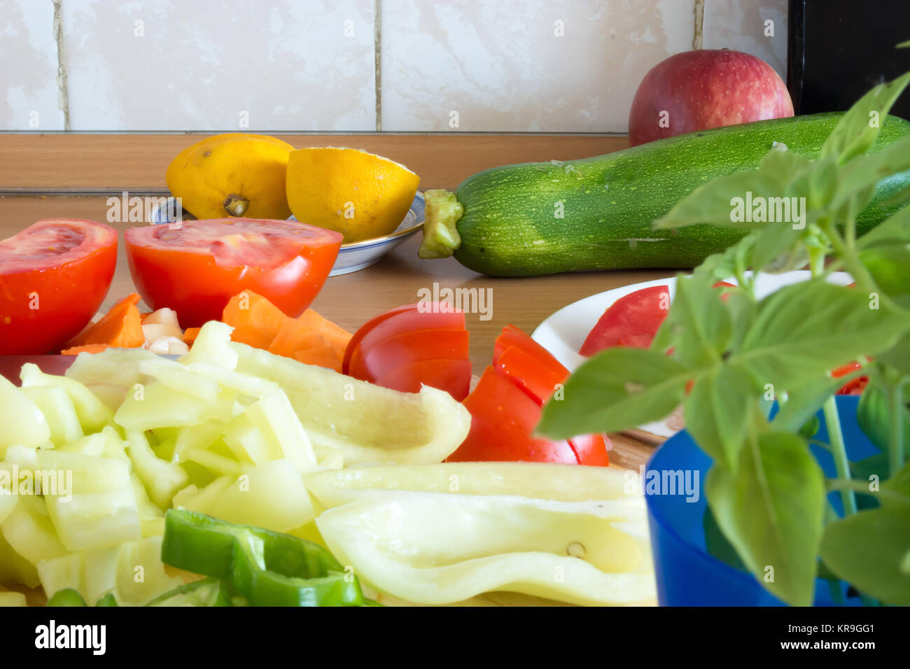 Kitchen utensils cookware peppers hi-res stock photography and images ...