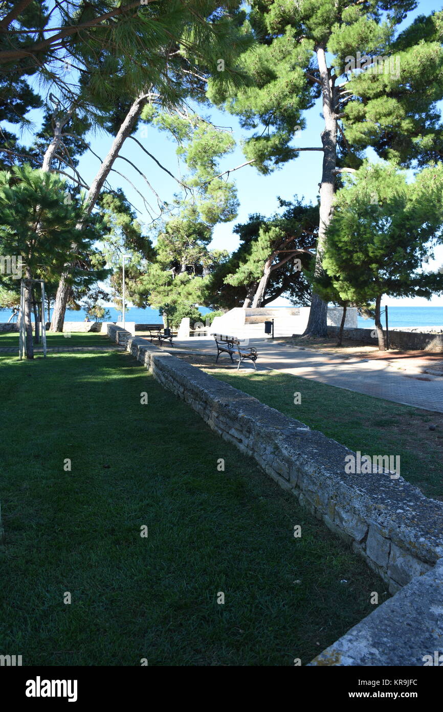 Â novigrad,city,park,wall,path,shore,cittanova,neuchÃ¢tel Stock Photo