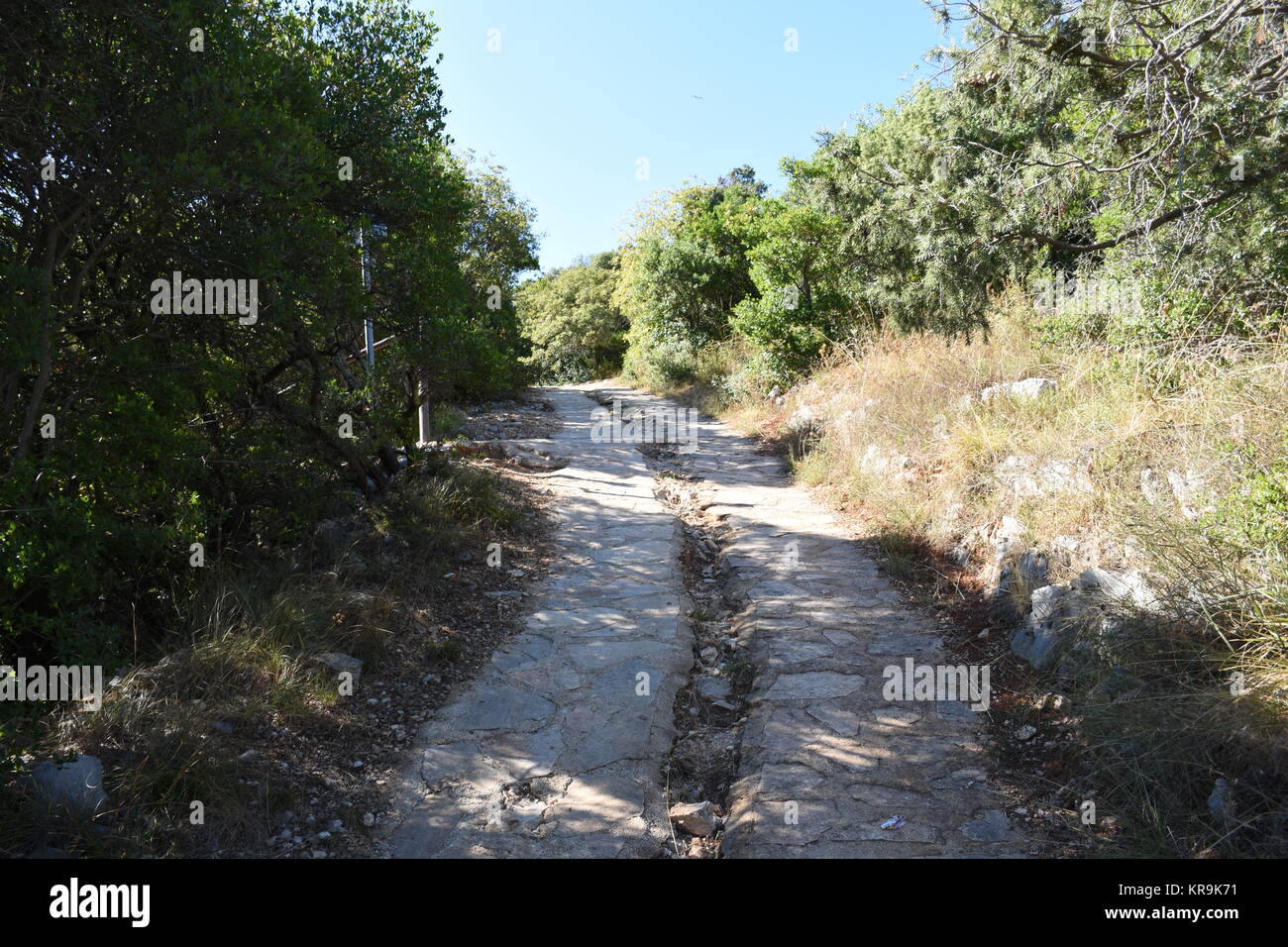 country lane,side street,gravel road,path,fused,road,carriageway,pavement Stock Photo