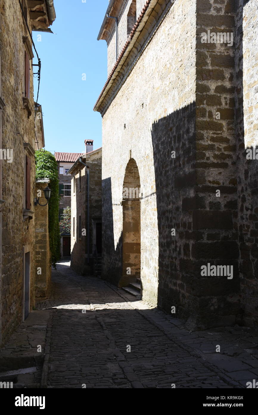 Â gronzjan,istria,croatia,city,houses,old town,alley,stone house Stock Photo