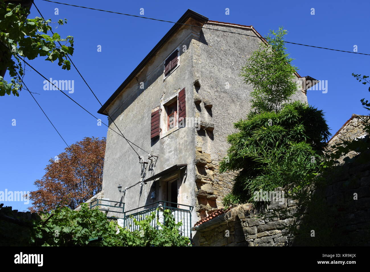 gronzjan,istria,croatia,city,houses,old town,alley,stone house Stock Photo