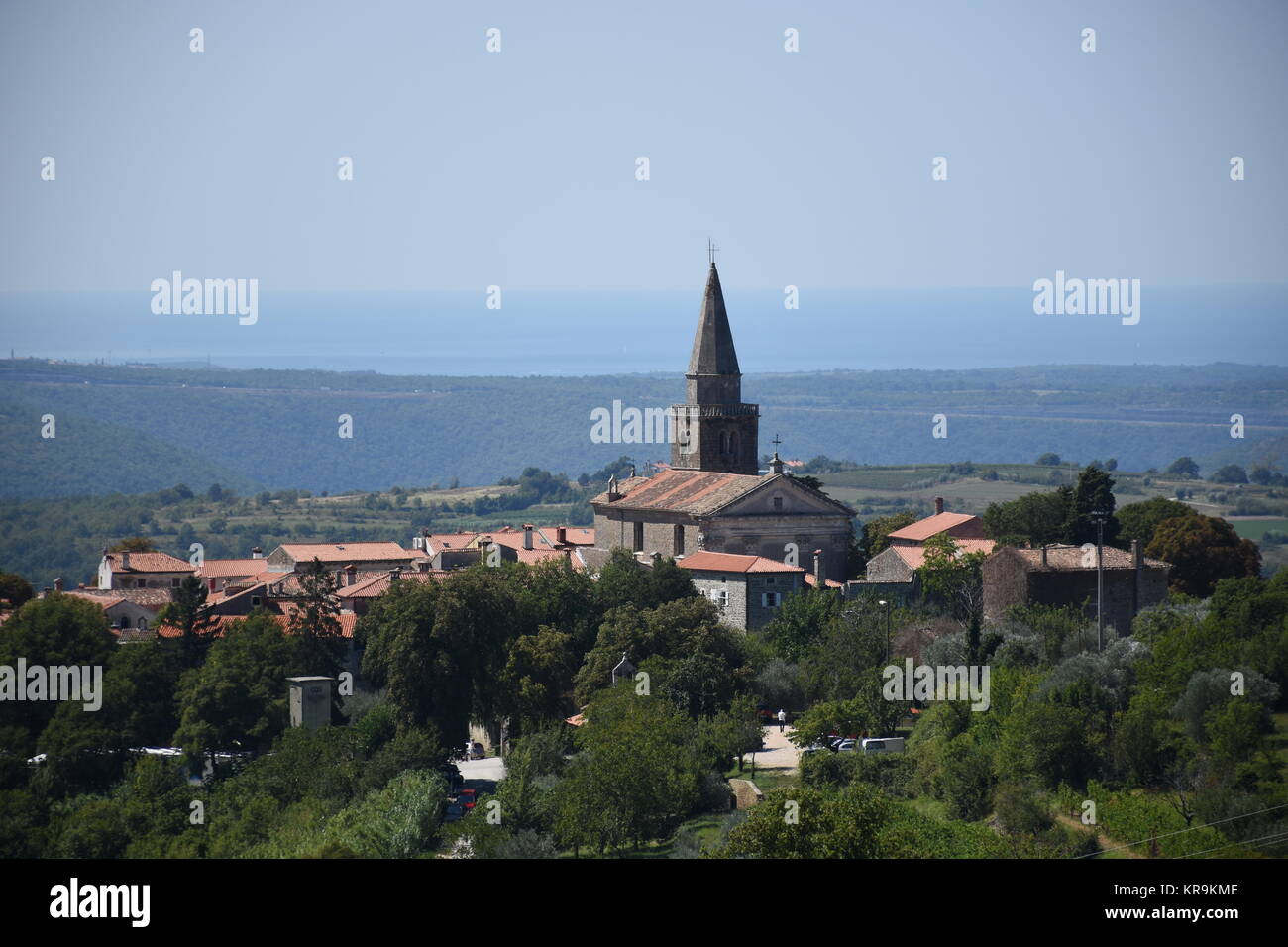 gronzjan,istria,croatia,city,hill,artists' city,middle ages,tradition Stock Photo