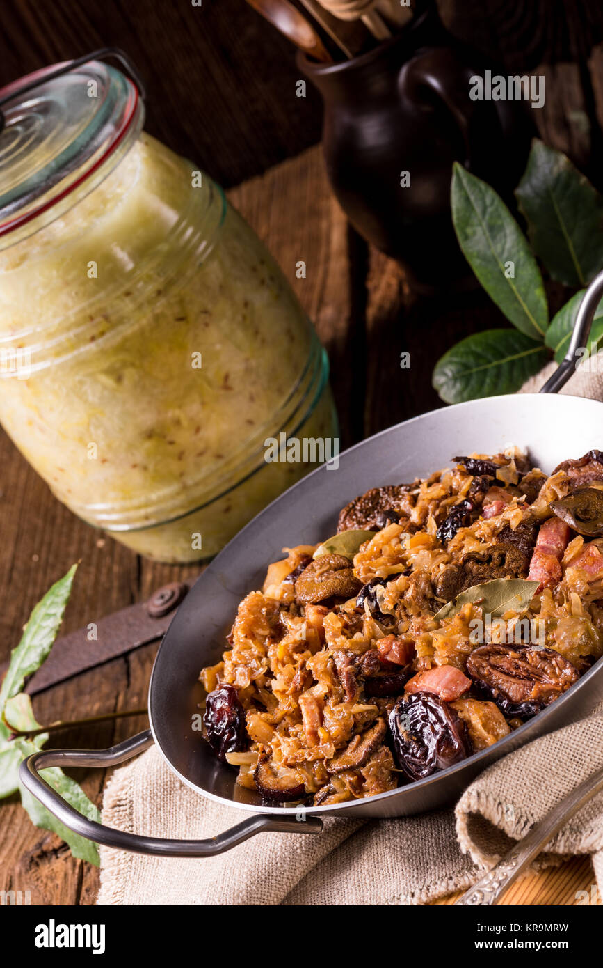 Old Polish traditional bigos Stock Photo - Alamy