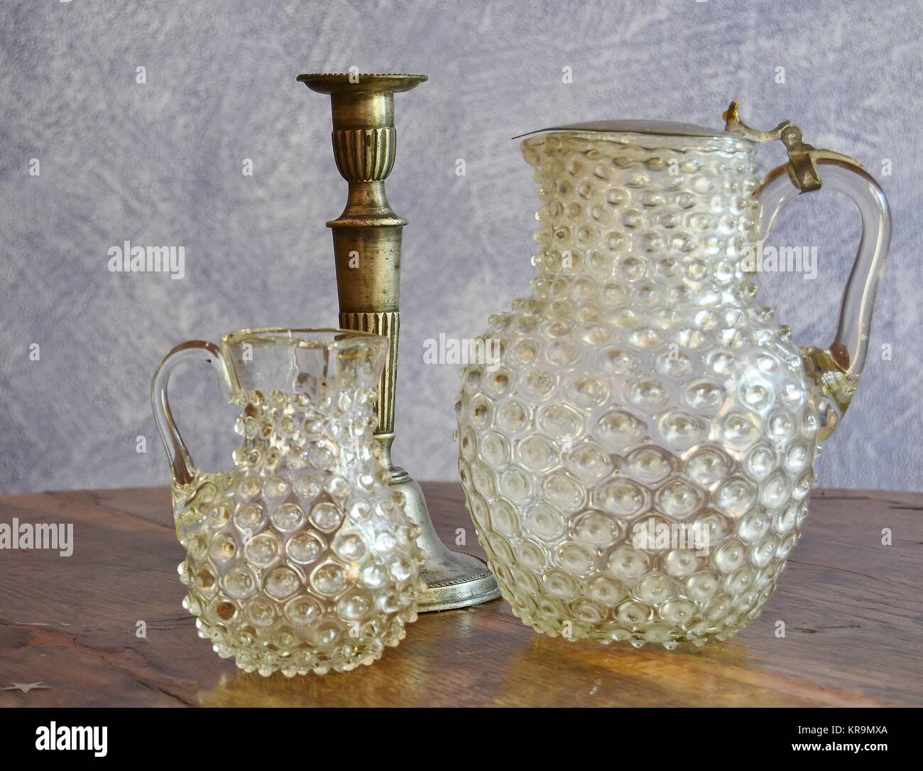 still life with black forest glass Stock Photo Alamy