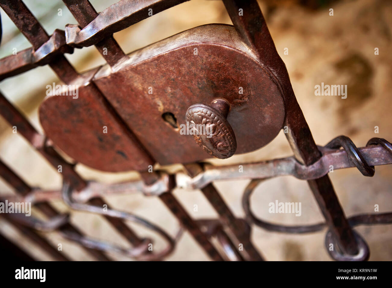 Close up of a key hole Stock Photo