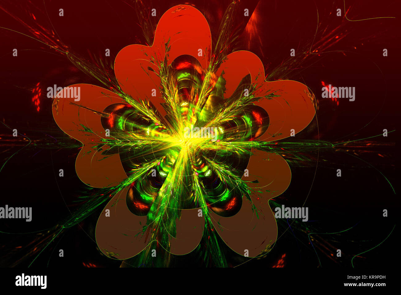 Fractal image is: virtual flowers. Stock Photo