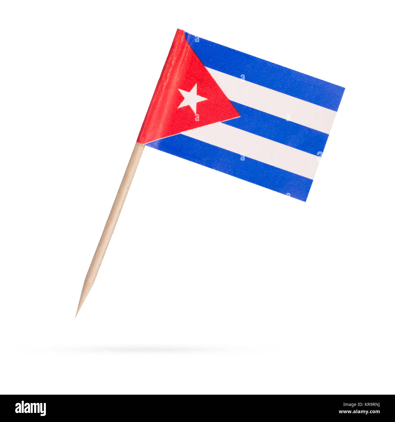 Miniature Flag Cuba. Isolated on white background Stock Photo