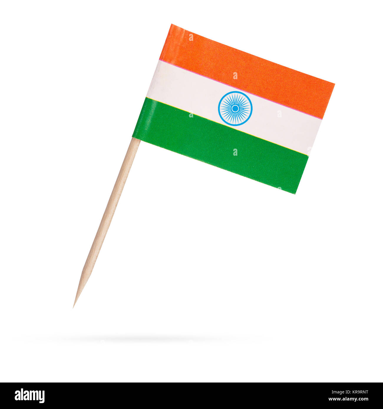 Miniature Flag India. Isolated on white background Stock Photo