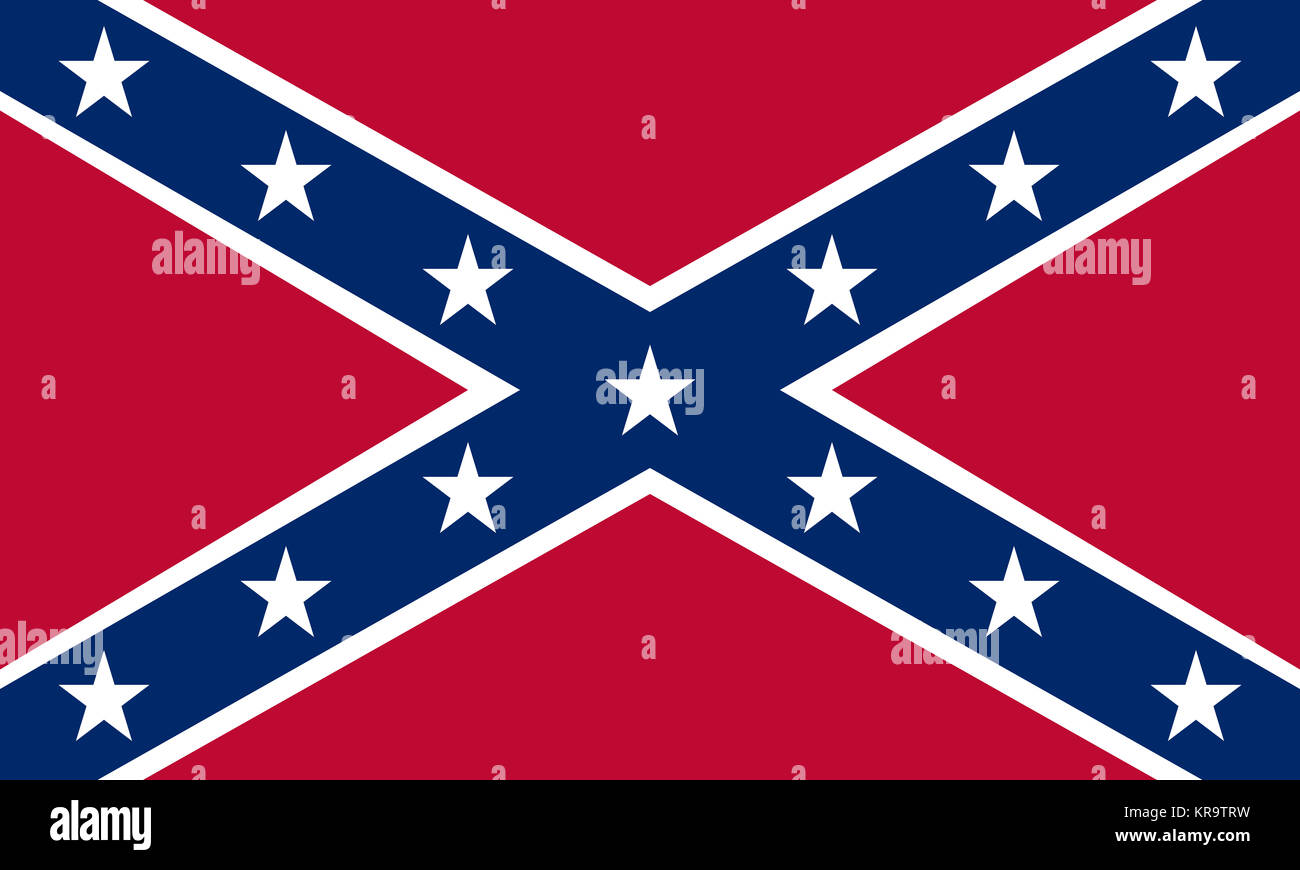 Confederate rebel flag correct proportions, colors Stock Photo