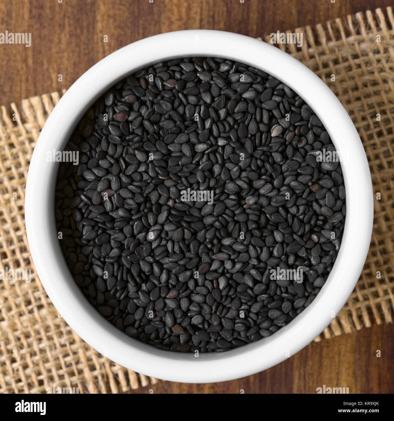 Black Sesame Seeds Stock Photo