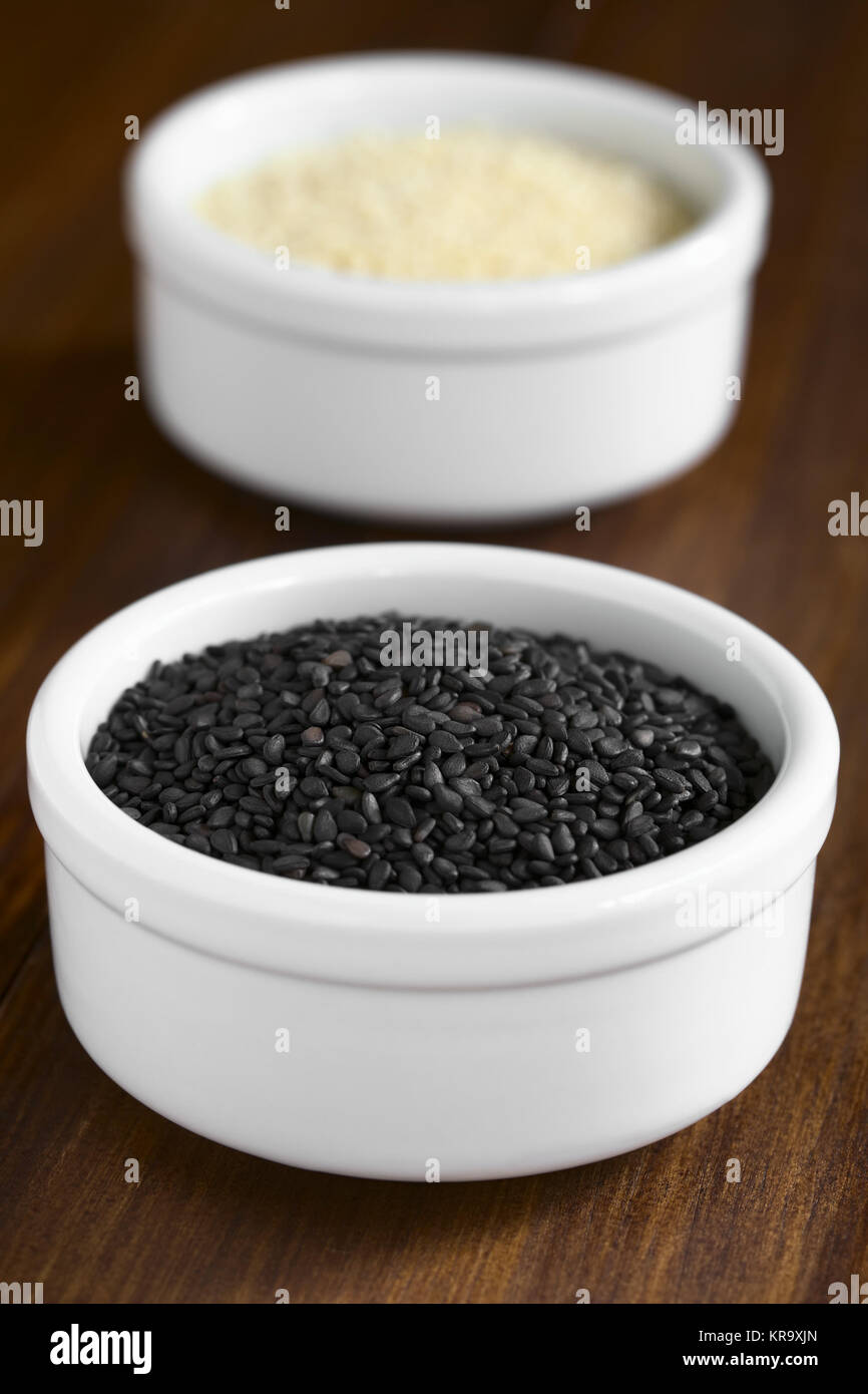 Black and White Sesame Seeds Stock Photo Alamy