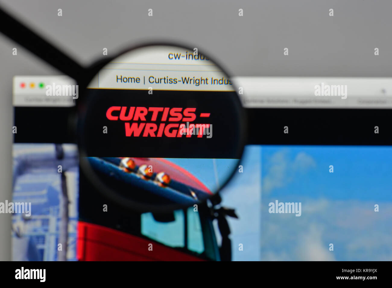 Milan, Italy - August 10, 2017: Curtiss Wright logo on the website ...