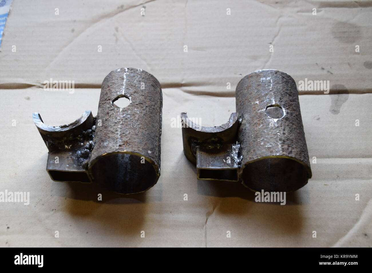 Welding parts racks rods by electric welding Stock Photo Alamy