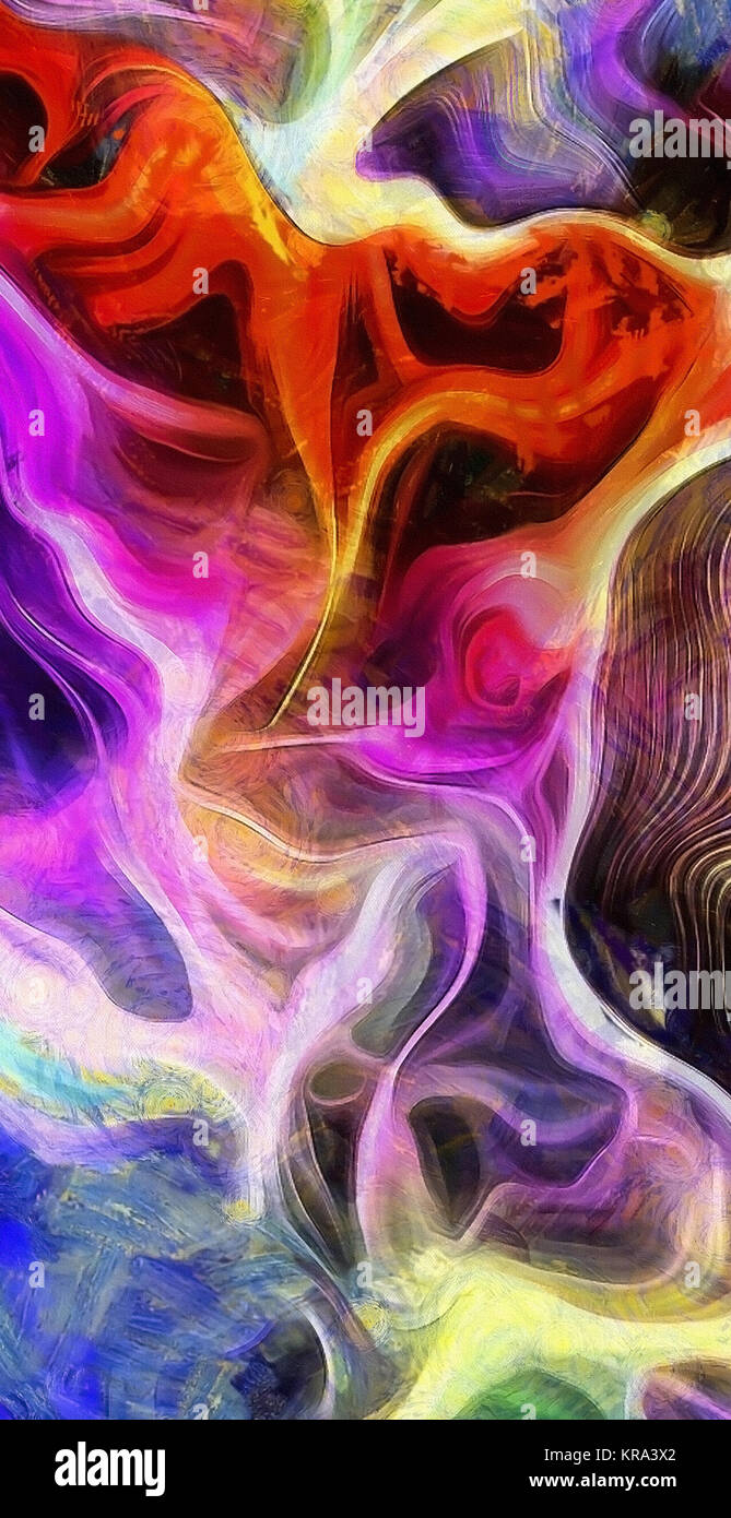 Abstract of colors and lines. Purple is main color. 3D rendering Stock ...