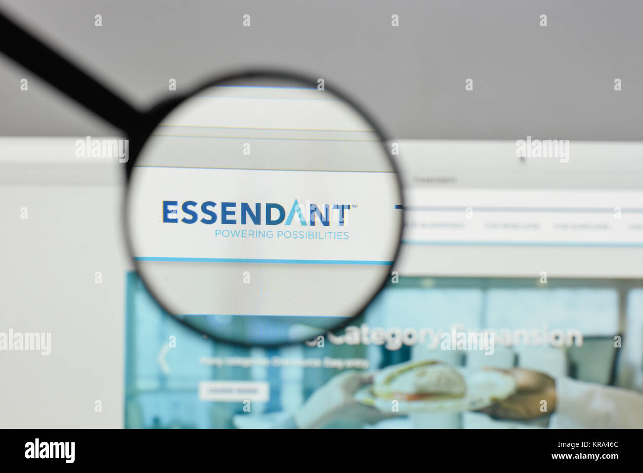Milan, Italy August 10, 2017 Essendant logo on the website homepage