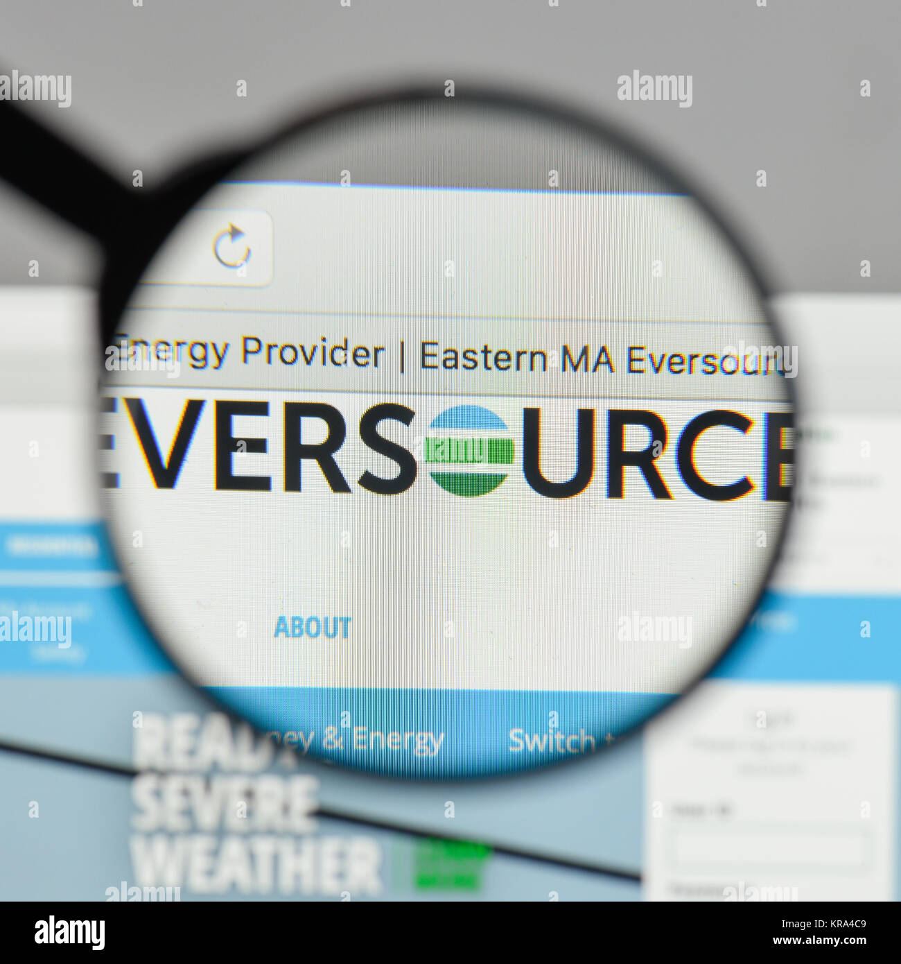 Milan, Italy August 10, 2017 Eversource Energy logo on the website