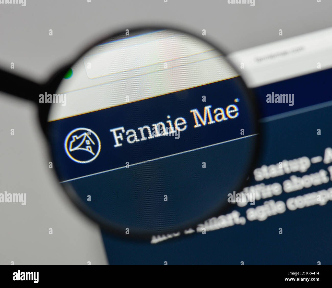 Milan, Italy - August 10, 2017: Fannie Mae logo on the website homepage ...