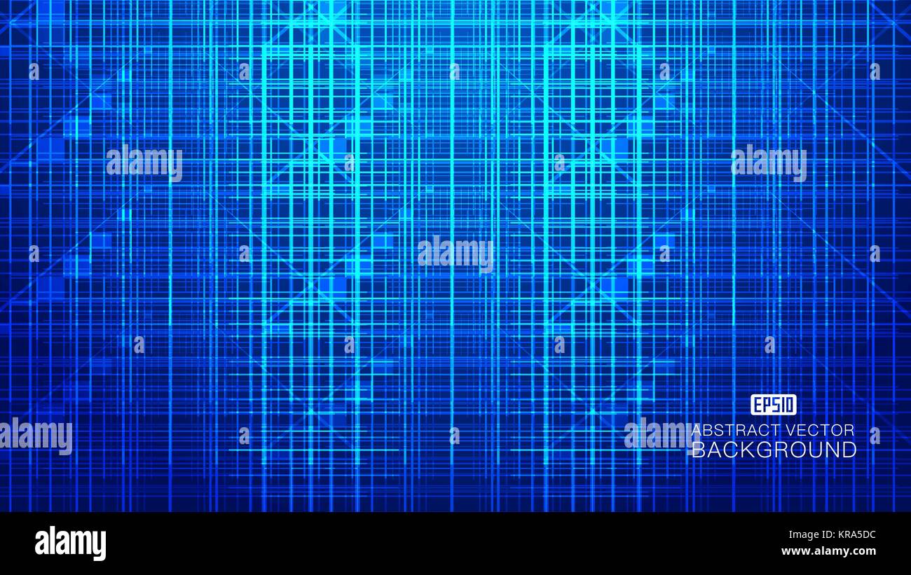 Blue luminescent technology abstract vector background of light and line Stock Vector