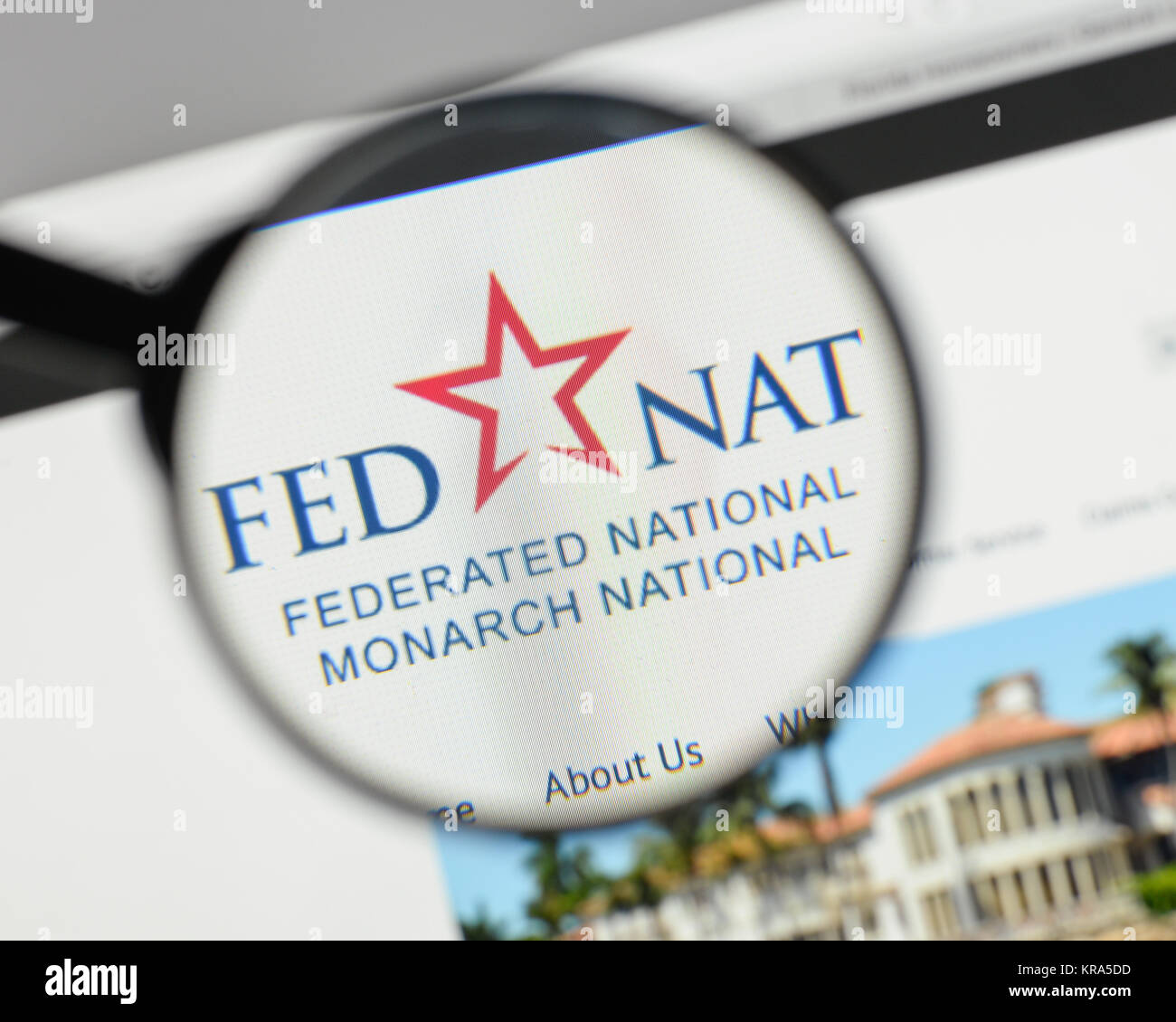 Milan, Italy August 10, 2017 Federated National Holding logo on the