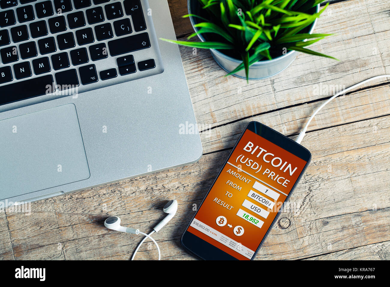 Bitcoin converter app in a mobile phone screen Stock Photo Alamy