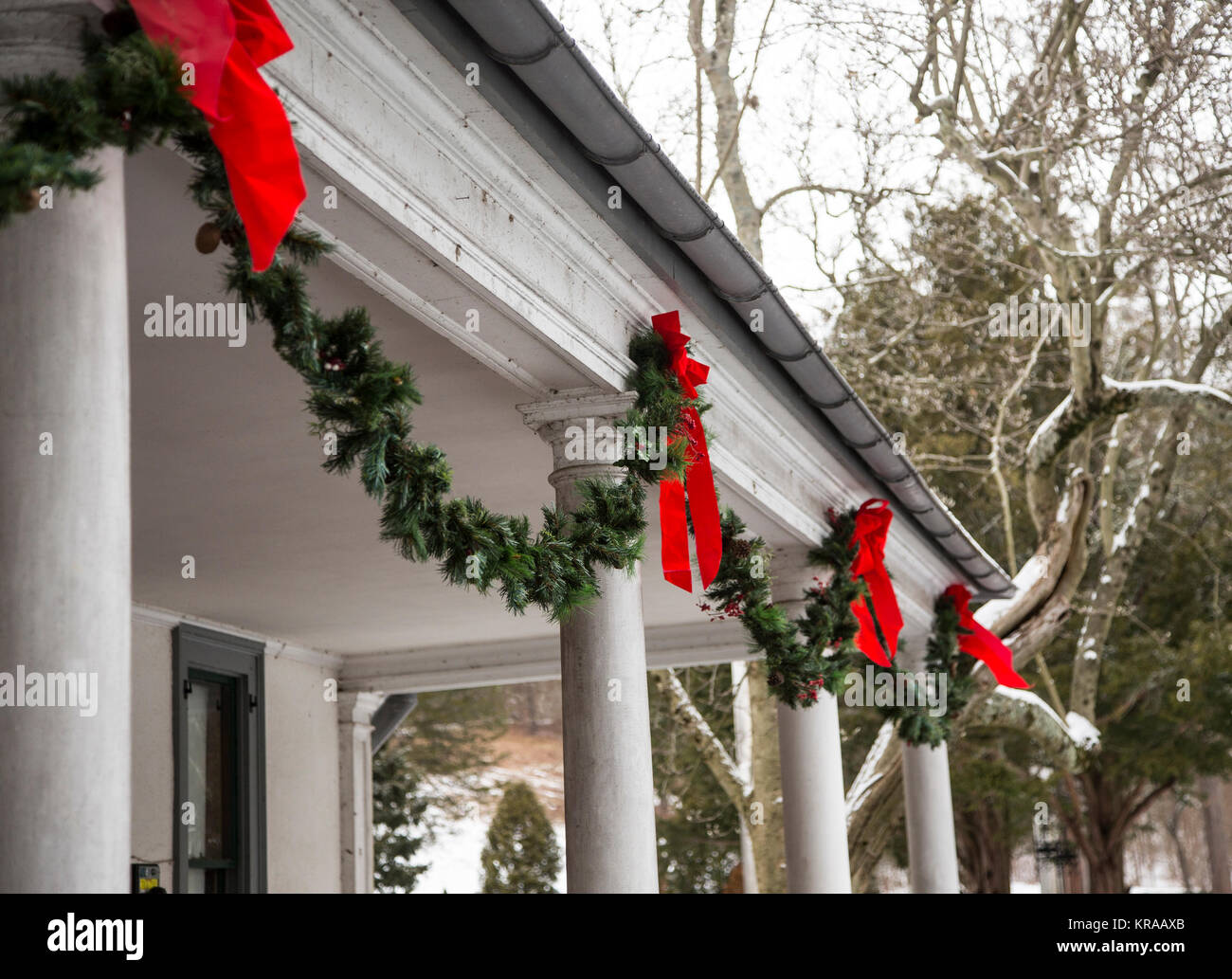 Christmas garland at the Ringwood Manor in Ringwood, NJ Stock Photo Alamy