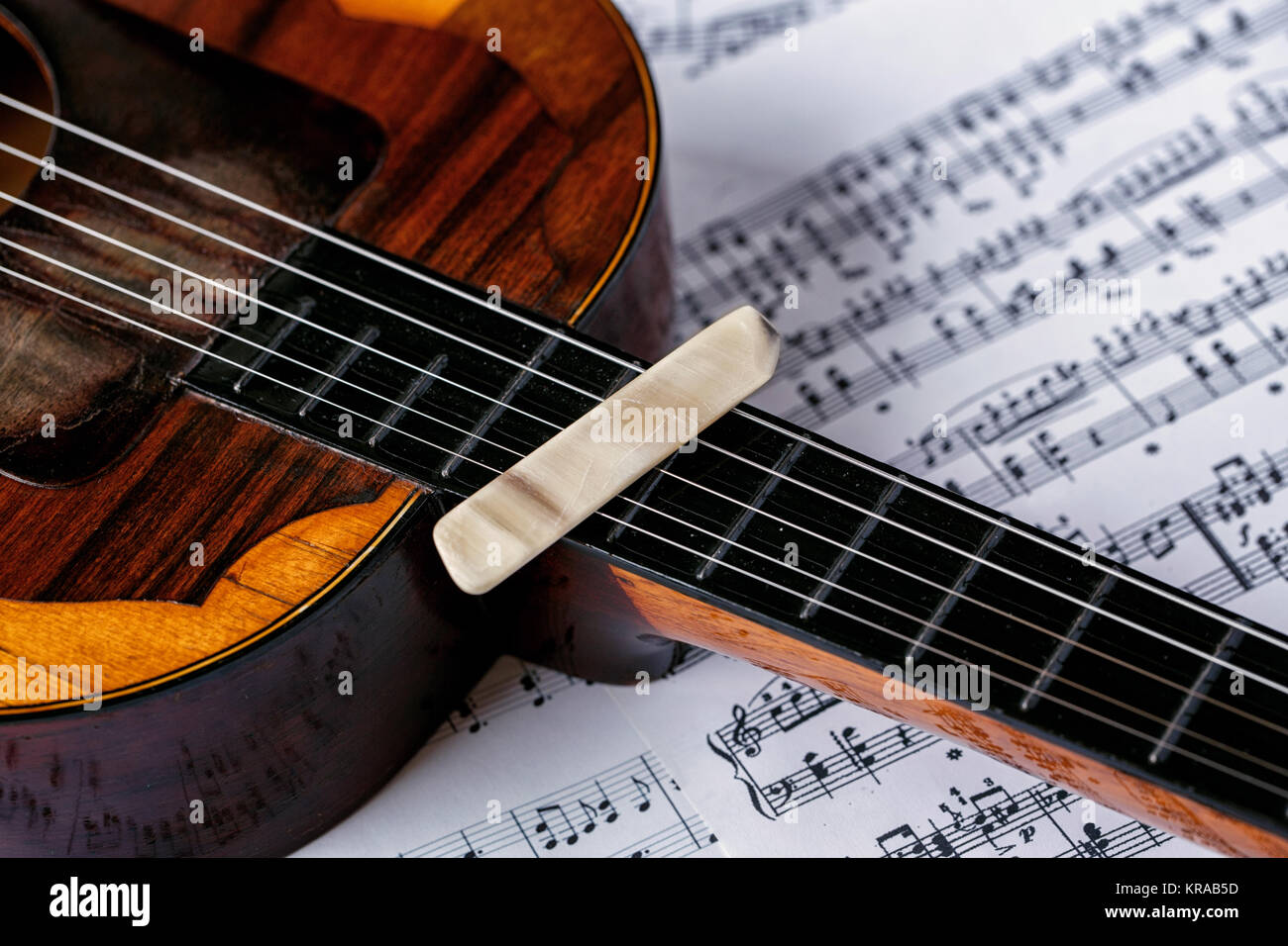 pick on old musical instrument with strings tamburitza Stock Photo Alamy