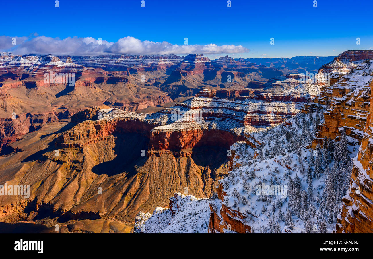 Grand Canyon National Park, South Rim at Winter, Arizona. Stock Photo
