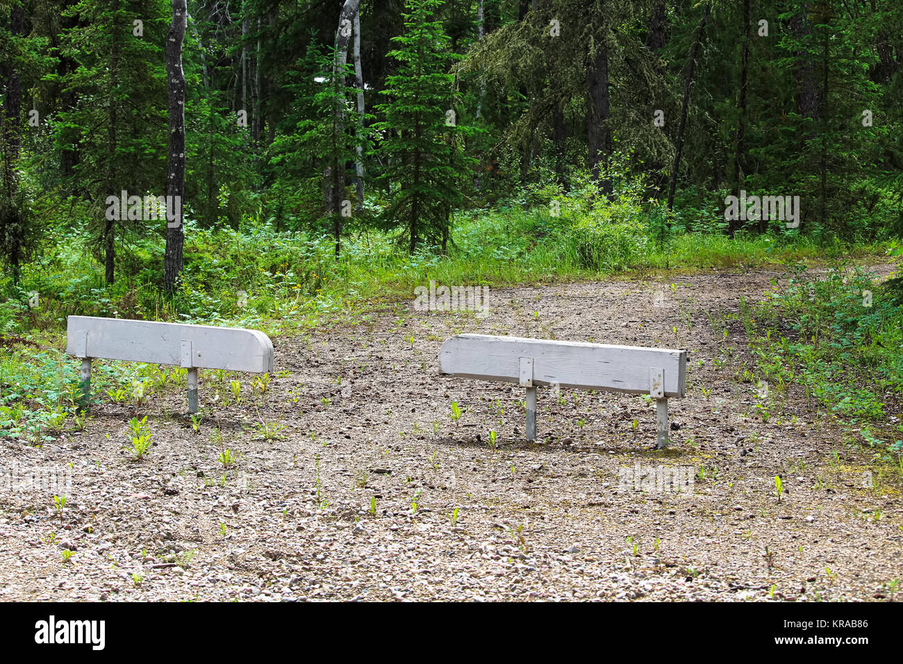 Barriers on a footpath limiting vehicle access Stock Photo - Alamy