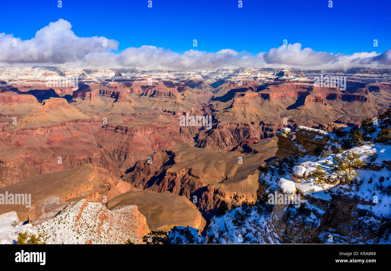 Grand Canyon National Park, South Rim at Winter, Arizona. Stock Photo