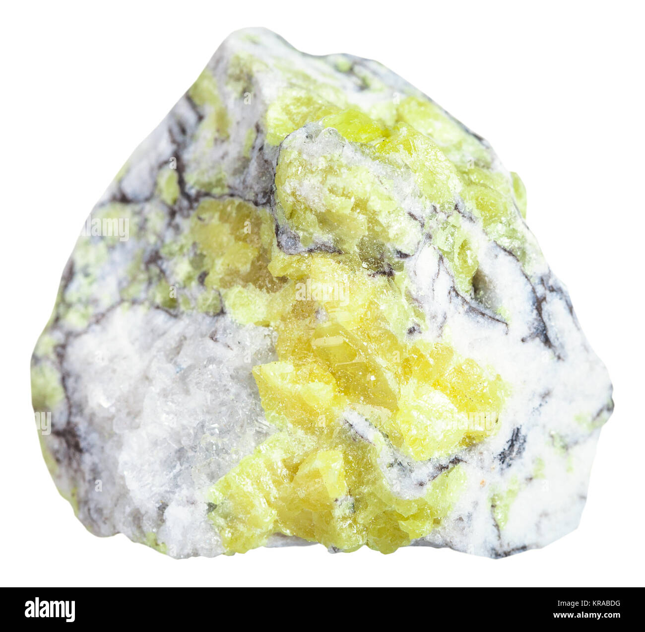 sulfur (brimstone, sulphur) vein in stone isolated Stock Photo Alamy