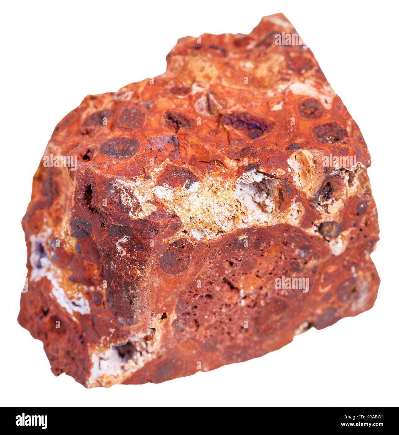 bauxite (aluminium ore) stone isolated on white Stock Photo
