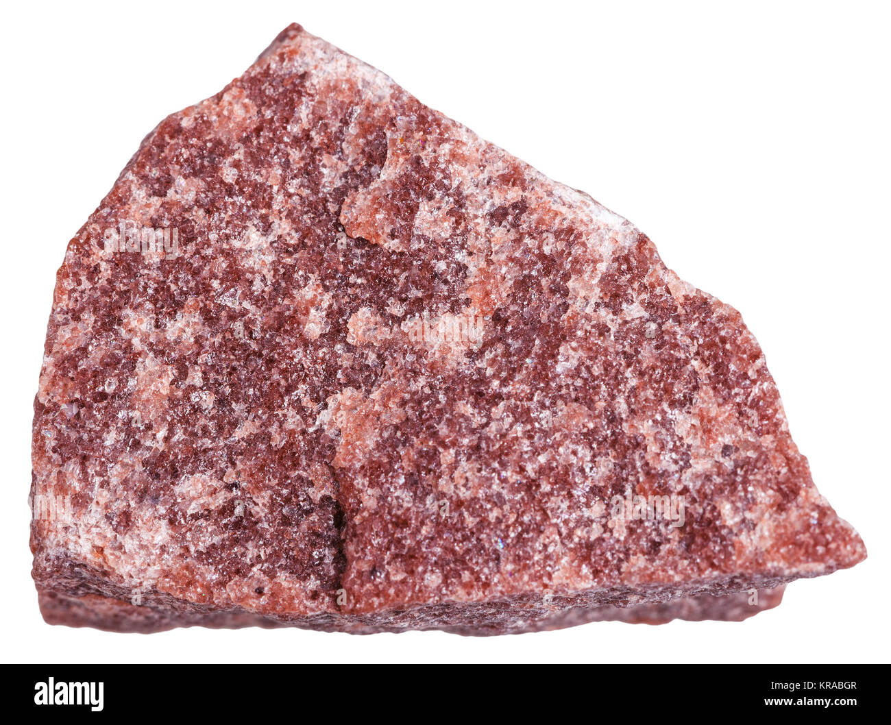 red Quartzite stone isolated on white Stock Photo