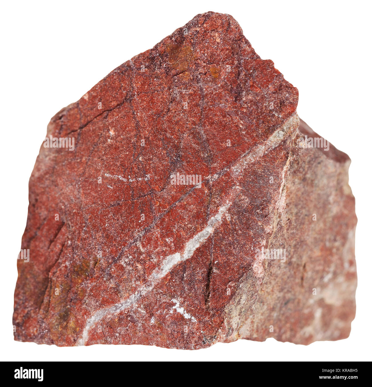 piece of red jasper mineral isolated Stock Photo