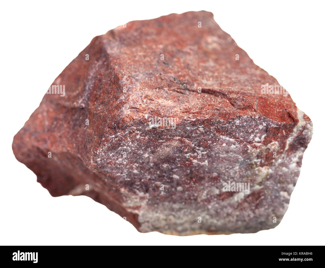 red jasper stone isolated on white Stock Photo