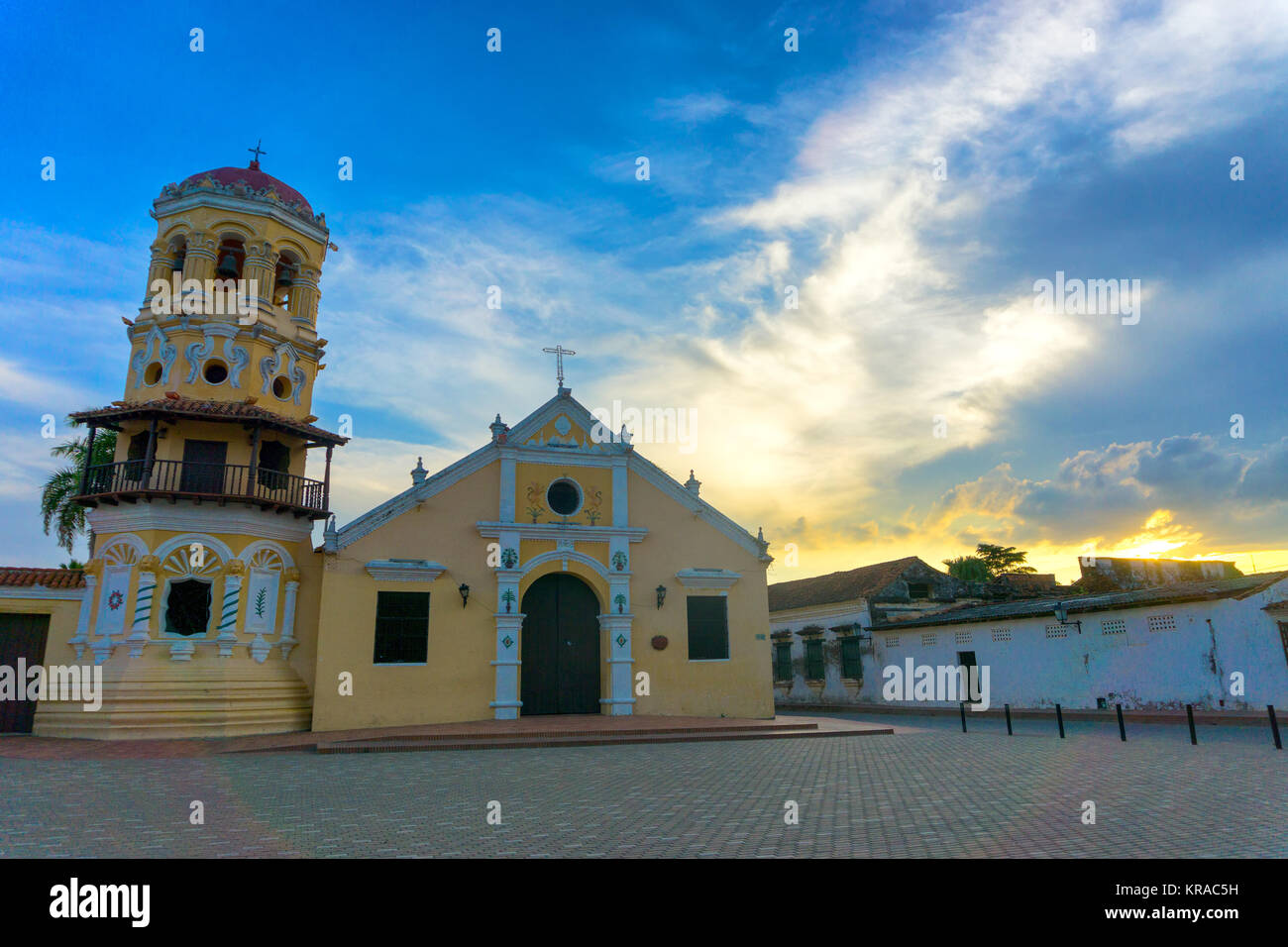 Church and Dramatic Sky Stock Photo