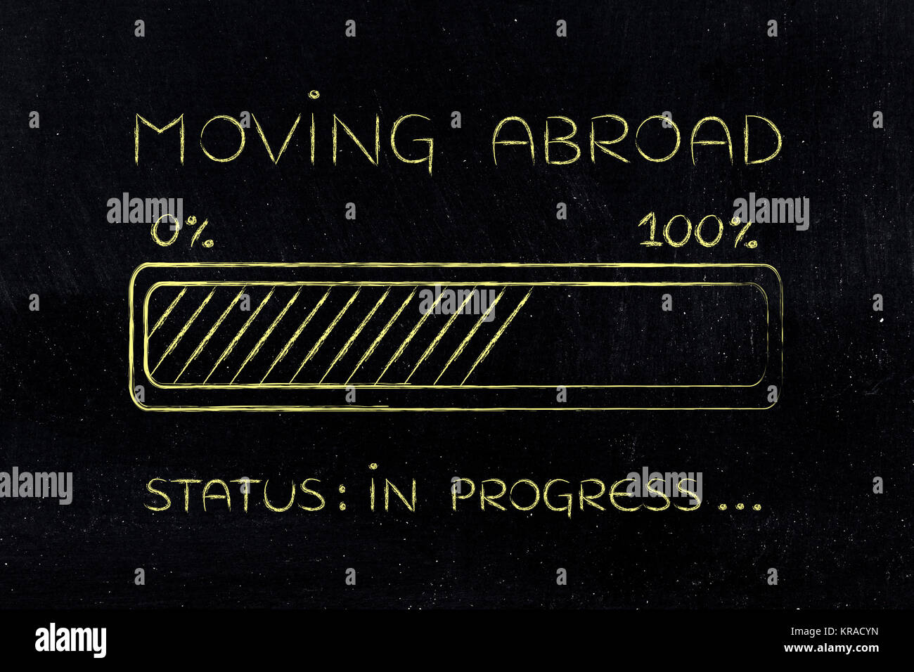moving abroad progress bar loading Stock Photo - Alamy