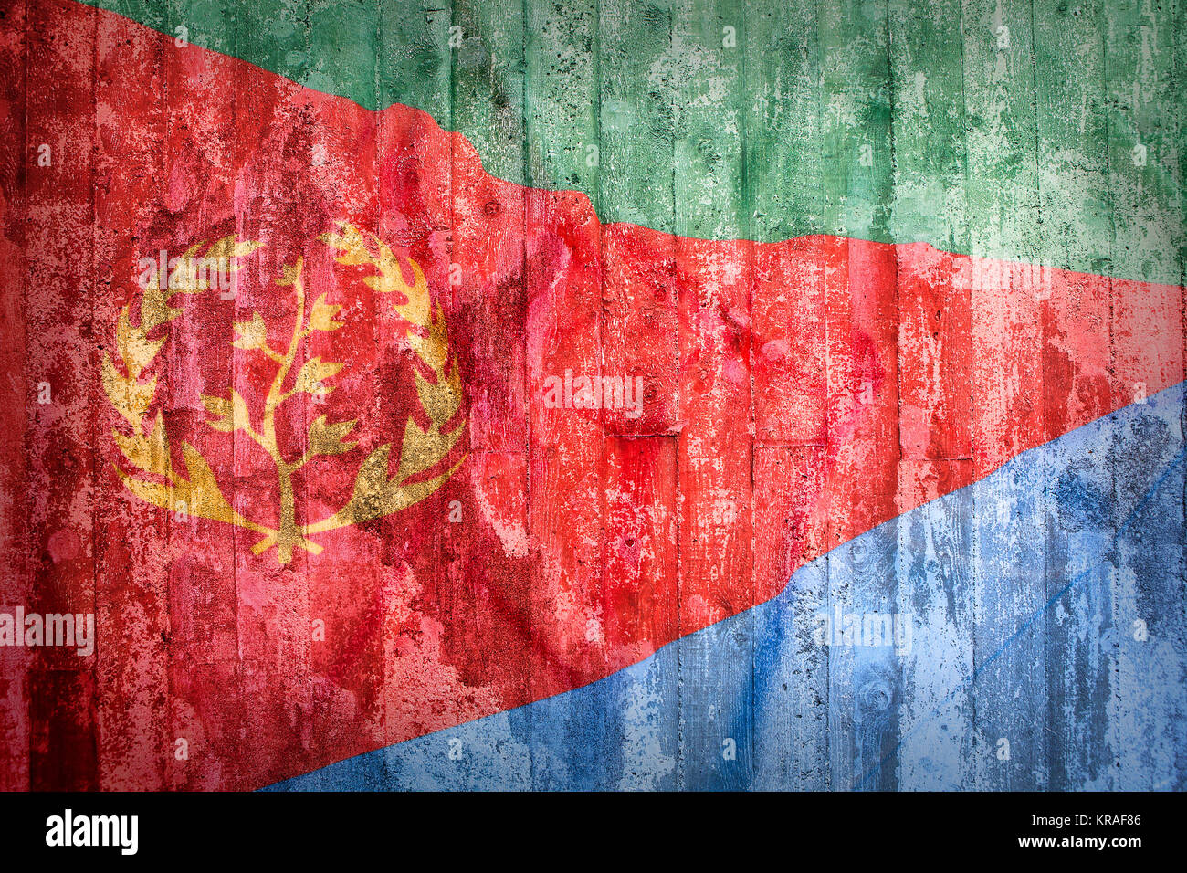 Grunge style of Eritrea flag on a brick wall for background Stock Photo ...