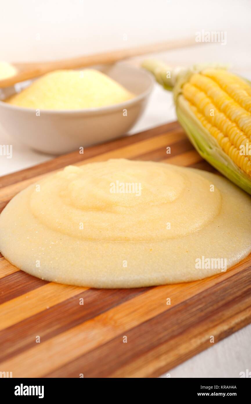 polenta corn maize flour cream Stock Photo Alamy