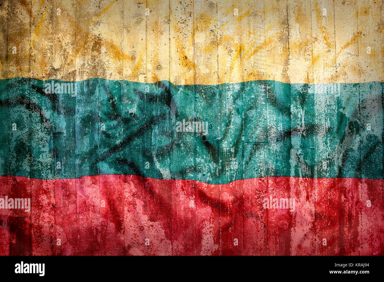 Grunge style of Lithuania flag on a brick wall for background Stock ...