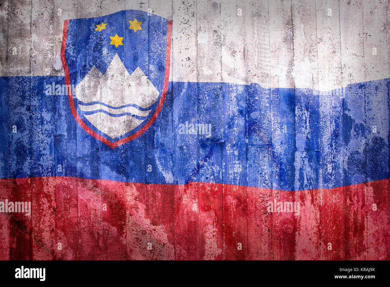 Grunge style of Slovenia flag on a brick wall for background Stock ...