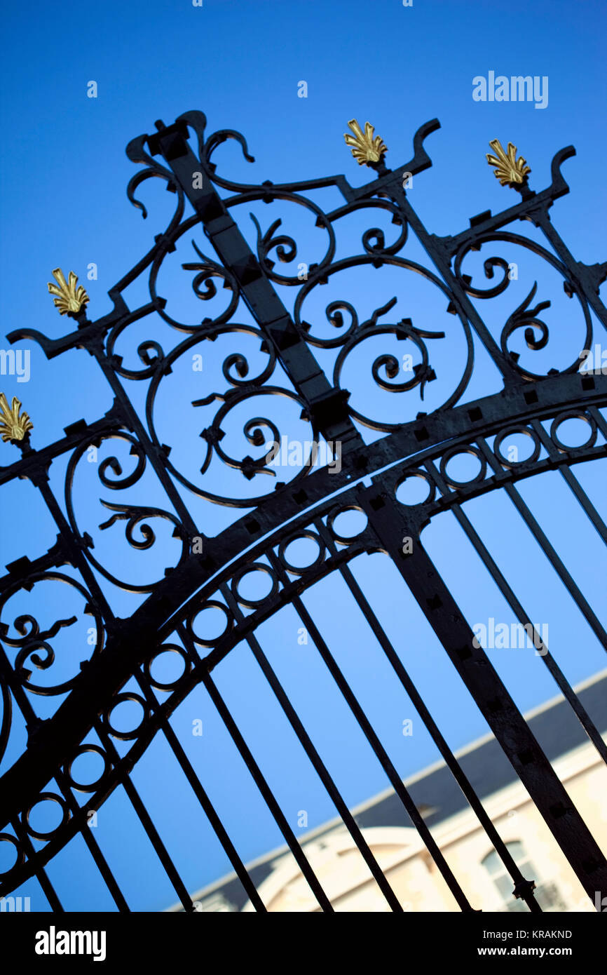 Gate of a mansion Stock Photo
